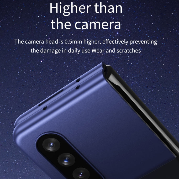 Coque de protection pliable en polycarbonate pour Samsung Galaxy Z Fold3 5G, effet peau givrée, effet galvanoplastie