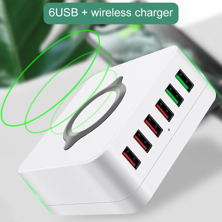 E6 7 In 1 Multi-function Wireless Charging Station USB Smart Socket Holder Stand