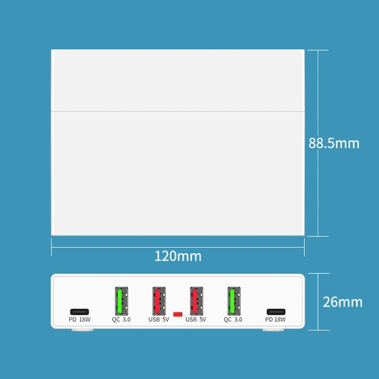 X5 6 In 1 Multi-function USB Quick Charging Station Smart Socket Holder Stand