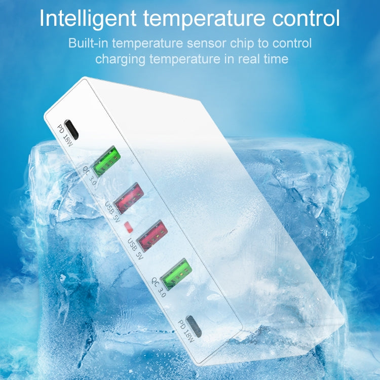 X5 6 In 1 Multi-function USB Quick Charging Station Smart Socket Holder Stand