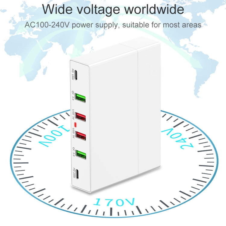 X5 6 In 1 Multi-function USB Quick Charging Station Smart Socket Holder Stand