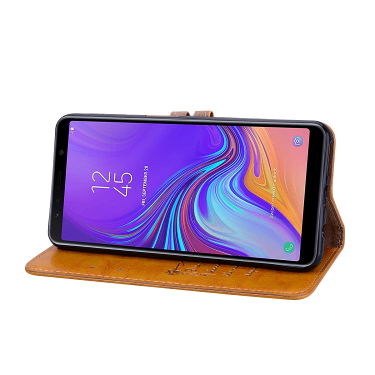 Business Style Oil Wax Texture Horizontal Flip Leather Case for Galaxy A7 (2018), with Holder & Card Slots & Wallet, For Galaxy A7