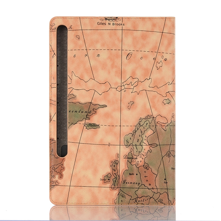 For Galaxy Tab S6 T860 / T865 Map Texture Horizontal Flip Leather Case with Holder & Card Slots & Wallet, Random Texture Delivery, For Galaxy Tab S6 T860 / T865