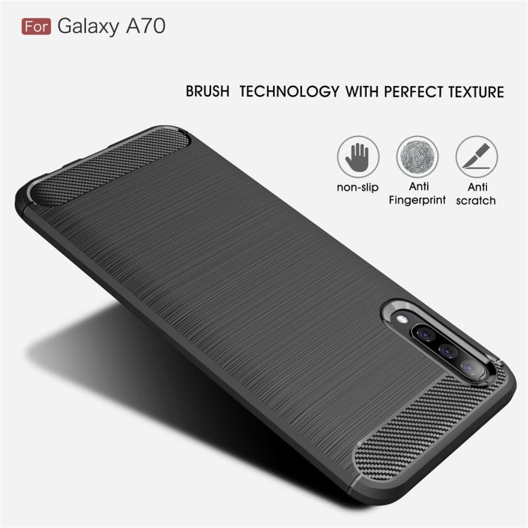 Brushed Texture Carbon Fiber TPU Case for Galaxy A70