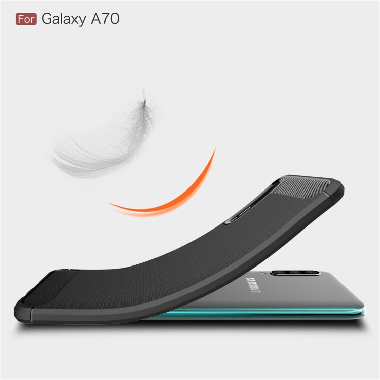 Brushed Texture Carbon Fiber TPU Case for Galaxy A70
