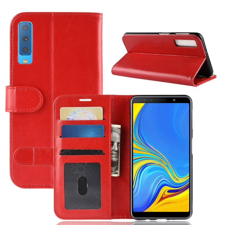 R64 Texture Single Fold Horizontal Flip Leather Case for Galaxy A7 (2018), with Holder & Card Slots & Wallet, For Galaxy A7 (2018)