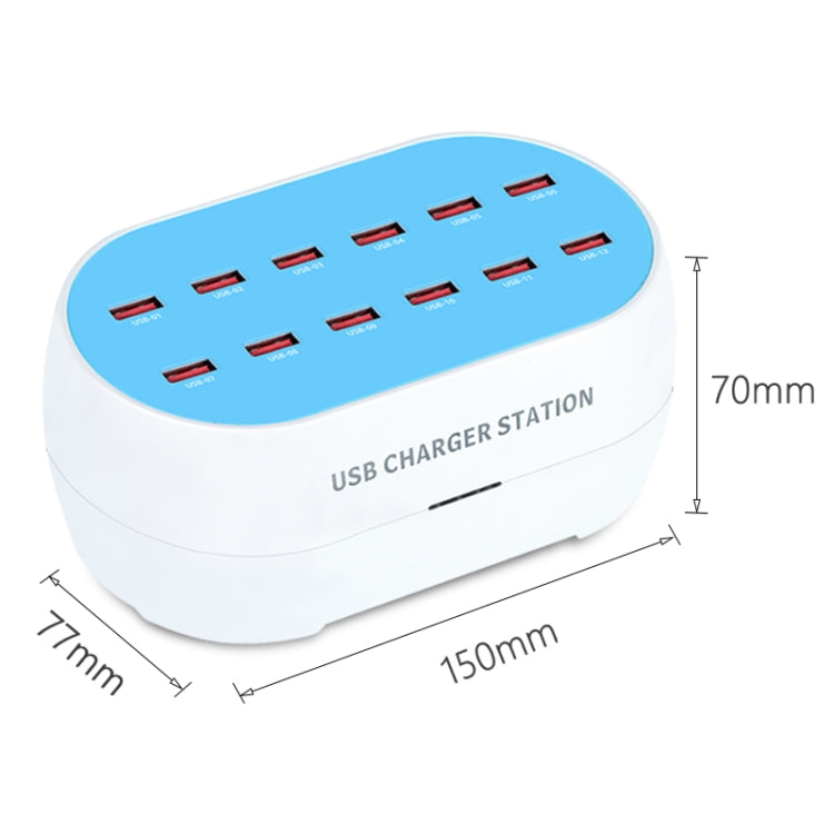 830-12 120W 12 USB Ports Multifunction Smart Charger Station AC100-240V, US Plug, 830-12