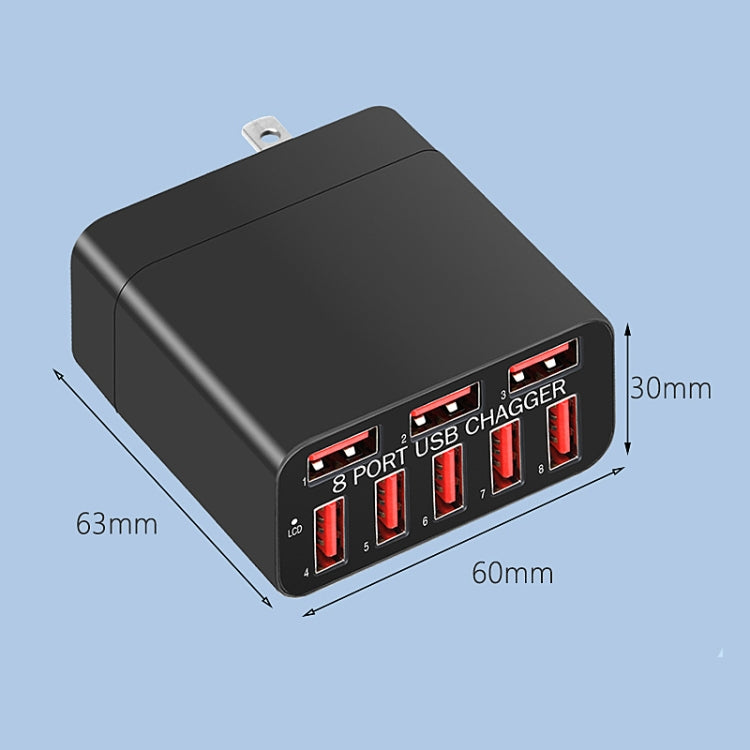 WLX-82 40W Max 8 Ports USB Charger Adapter, US Plug