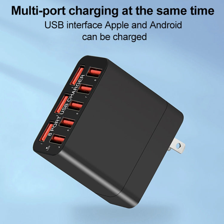 WLX-82 40W Max 8 Ports USB Charger Adapter, US Plug