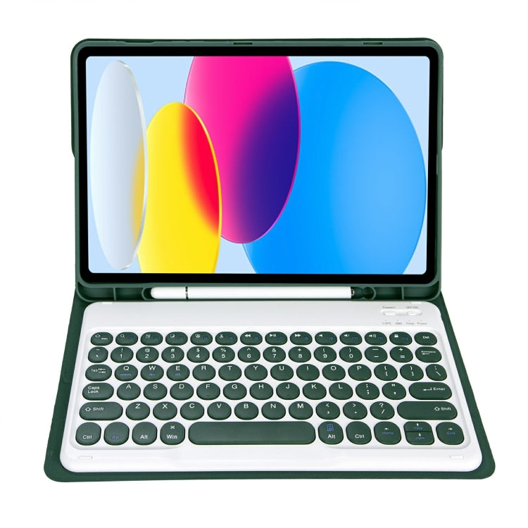 For iPad 11 2025 / 10th Gen 10.9 2022 YA10B Lambskin Texture Bluetooth Keyboard Leather Tablet Case with Pen Slot, YA10B