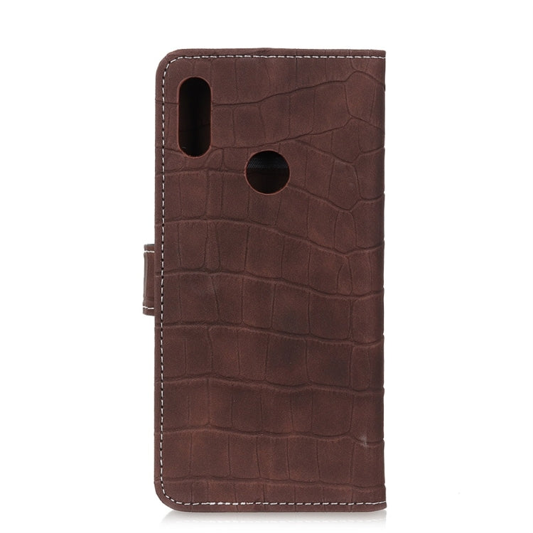 Étui à rabat horizontal en cuir effet crocodile pour Galaxy A40, avec support, portefeuille, emplacements pour cartes et cadre photo.