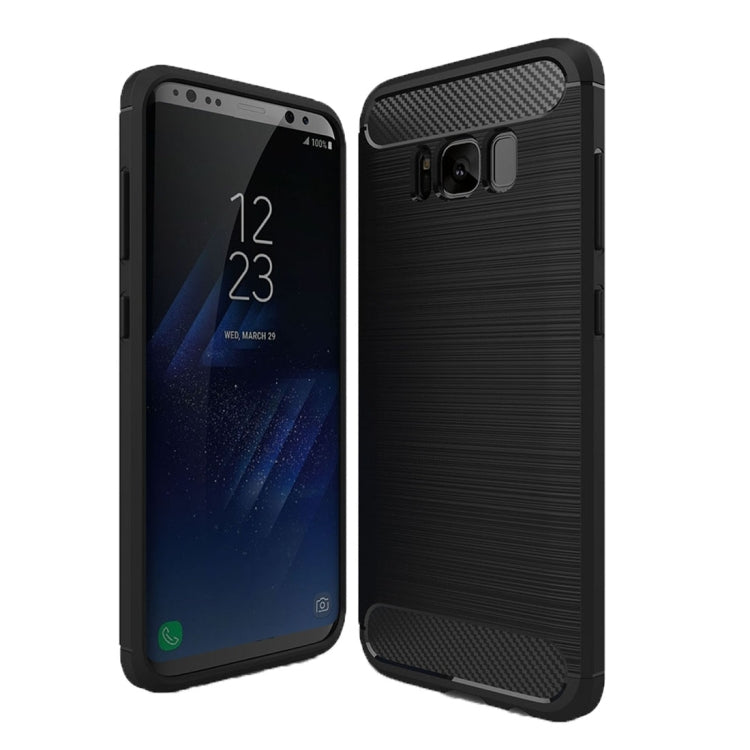 For Galaxy S8 Brushed Carbon Fiber Texture Shockproof TPU Protective Cover Case, For Samsung Galaxy S8, For Galaxy S8