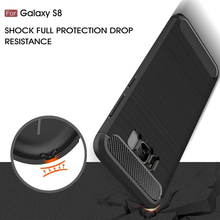 For Galaxy S8 Brushed Carbon Fiber Texture Shockproof TPU Protective Cover Case, For Galaxy S8, For Samsung Galaxy S8