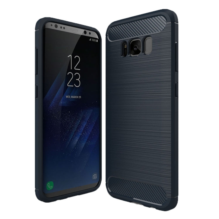 For Galaxy S8 Brushed Carbon Fiber Texture Shockproof TPU Protective Cover Case, For Galaxy S8, For Samsung Galaxy S8