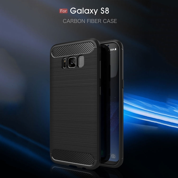 For Galaxy S8 Brushed Carbon Fiber Texture Shockproof TPU Protective Cover Case, For Samsung Galaxy S8, For Galaxy S8