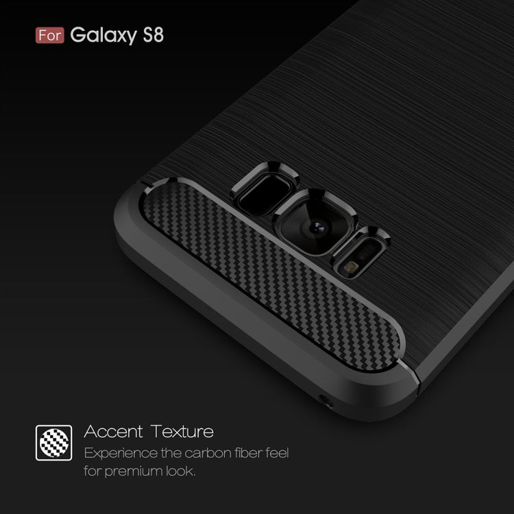 For Galaxy S8 Brushed Carbon Fiber Texture Shockproof TPU Protective Cover Case, For Samsung Galaxy S8, For Galaxy S8