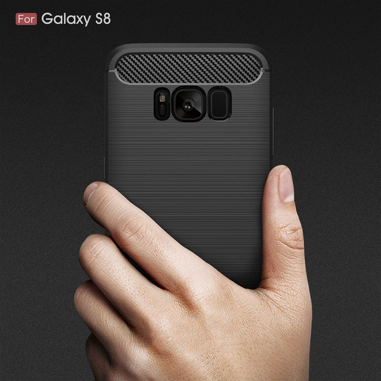 For Galaxy S8 Brushed Carbon Fiber Texture Shockproof TPU Protective Cover Case, For Samsung Galaxy S8, For Galaxy S8