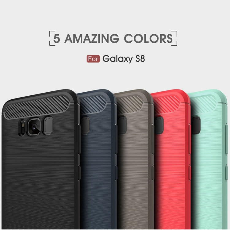 For Galaxy S8 Brushed Carbon Fiber Texture Shockproof TPU Protective Cover Case, For Galaxy S8, For Samsung Galaxy S8