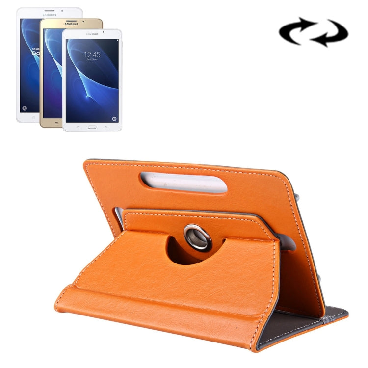 7 inch Tablets Leather Case Crazy Horse Texture 360 Degrees Rotation Protective Case Shell with Holder for Galaxy Tab A 7.0 (2016) / T280 & Tab 4 7.0 / T230 & Tab Q T2558, Colorfly G708, Asus ZenPad 7.0 Z370CG, Huawei MediaPad T1 7.0 / T1-701u