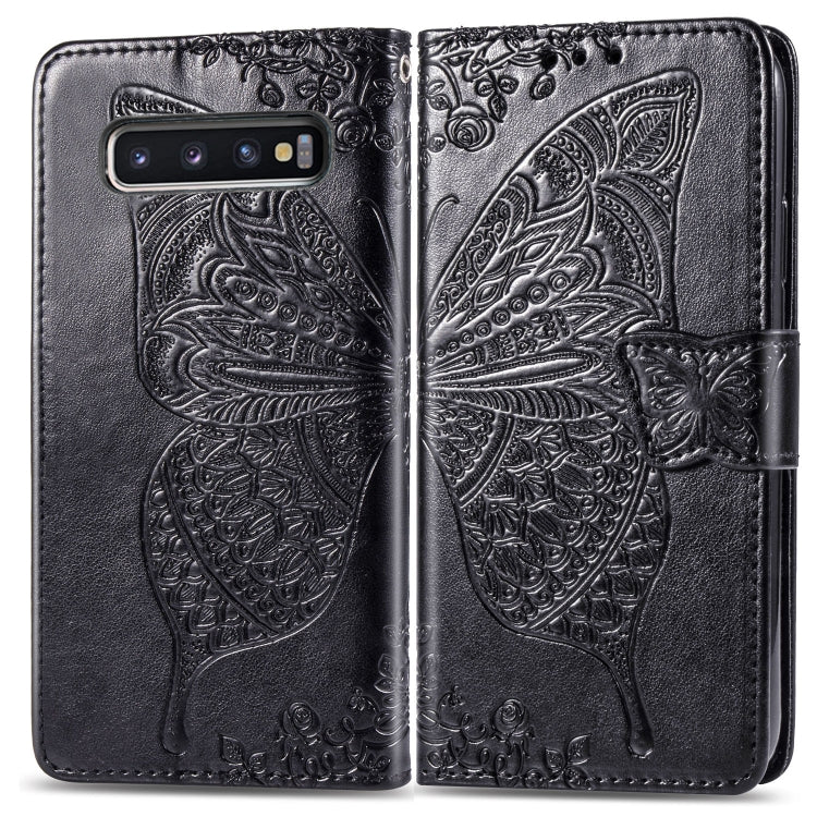 Butterfly Love Flowers Embossing Horizontal Flip Leather Case for Galaxy S10, with Holder & Card Slots & Wallet & Lanyard, For Galaxy S10