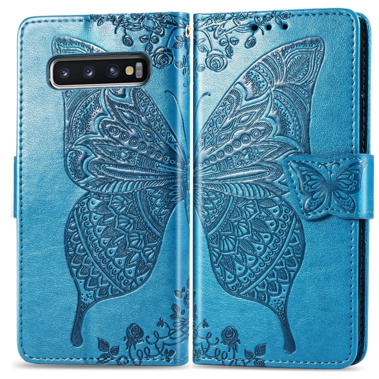 Butterfly Love Flowers Embossing Horizontal Flip Leather Case for Galaxy S10+, with Holder & Card Slots & Wallet & Lanyard, For Galaxy S10+