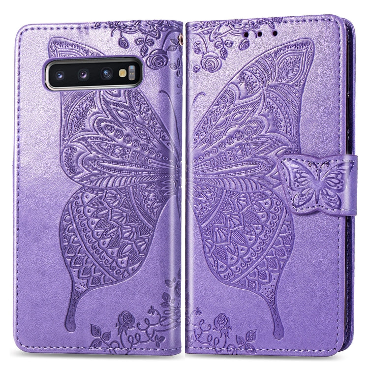 Butterfly Love Flowers Embossing Horizontal Flip Leather Case for Galaxy S10+, with Holder & Card Slots & Wallet & Lanyard, For Galaxy S10+