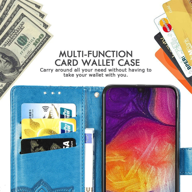 Butterfly Love Flowers Embossing Horizontal Flip Leather Case for Galaxy A50, with Holder & Card Slots & Wallet & Lanyard, For Galaxy A50