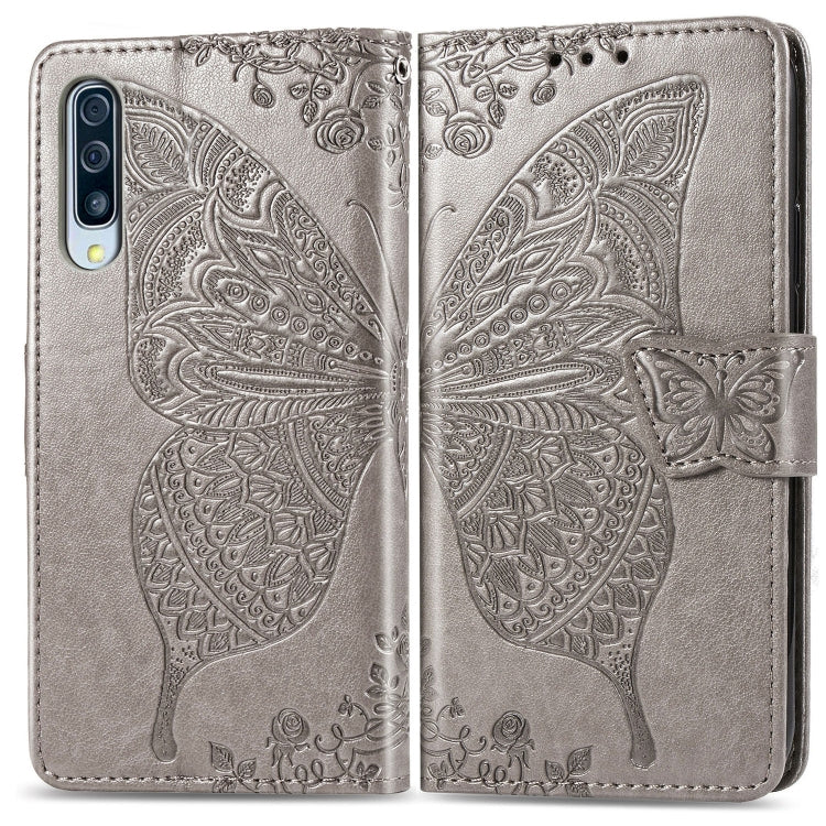 Butterfly Love Flowers Embossing Horizontal Flip Leather Case for Galaxy A50, with Holder & Card Slots & Wallet & Lanyard, For Galaxy A50