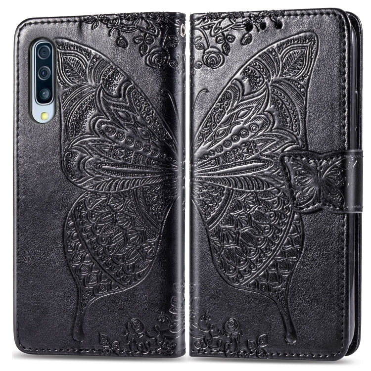 Butterfly Love Flowers Embossing Horizontal Flip Leather Case for Galaxy A70, with Holder & Card Slots & Wallet & Lanyard, For Galaxy A70