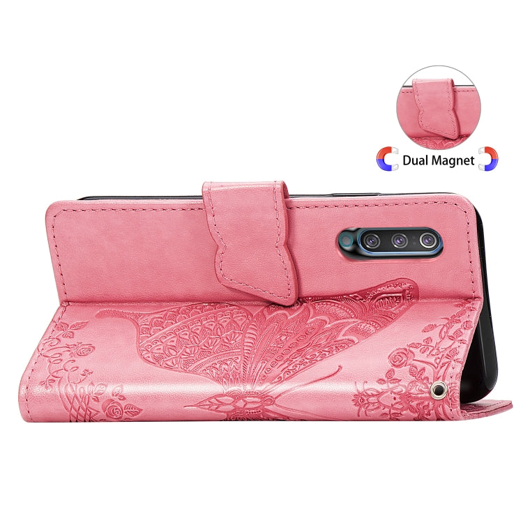 Butterfly Love Flowers Embossing Horizontal Flip Leather Case for Galaxy A70, with Holder & Card Slots & Wallet & Lanyard, For Galaxy A70