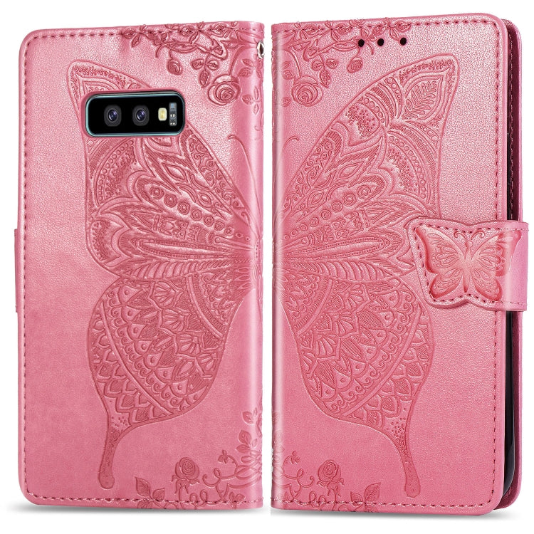 Butterfly Love Flowers Embossing Horizontal Flip Leather Case for Galaxy S10e, with Holder & Card Slots & Wallet & Lanyard, For Galaxy S10e