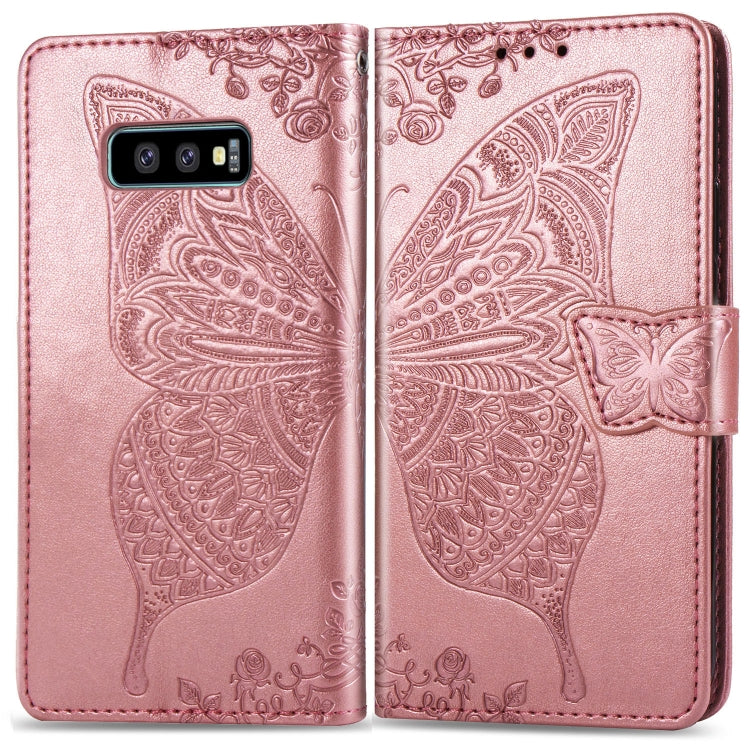 Butterfly Love Flowers Embossing Horizontal Flip Leather Case for Galaxy S10e, with Holder & Card Slots & Wallet & Lanyard, For Galaxy S10e