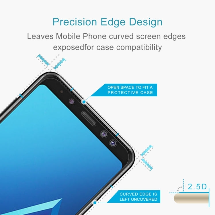 Lot de 10 protections d'écran en verre trempé pour Galaxy A8+ (2018), 0,26 mm, dureté 9H, bords incurvés 2,5D, pour Galaxy A8+ (2018)