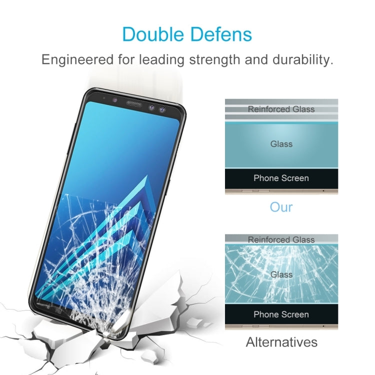 Lot de 10 protections d'écran en verre trempé pour Galaxy A8+ (2018), 0,26 mm, dureté 9H, bords incurvés 2,5D, pour Galaxy A8+ (2018)