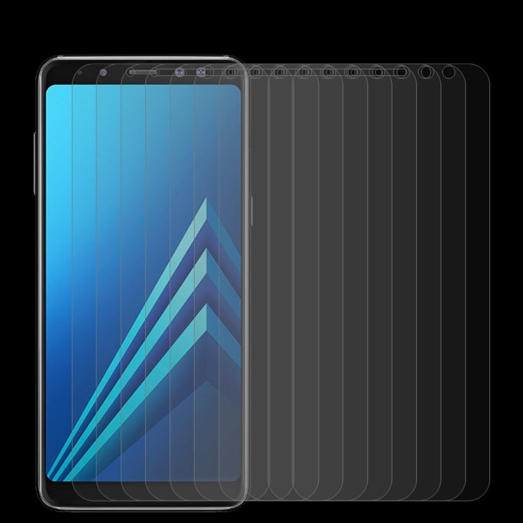 Lot de 10 protections d'écran en verre trempé pour Galaxy A8+ (2018), 0,26 mm, dureté 9H, bords incurvés 2,5D, pour Galaxy A8+ (2018)