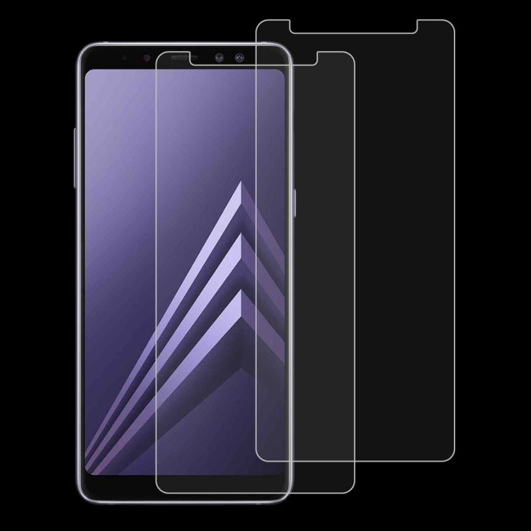 2 PCS for Galaxy A8 (2018) 0.26mm 9H Surface Hardness 2.5D Curved Edge Tempered Glass Screen Protector, For Galaxy A8 (2018)