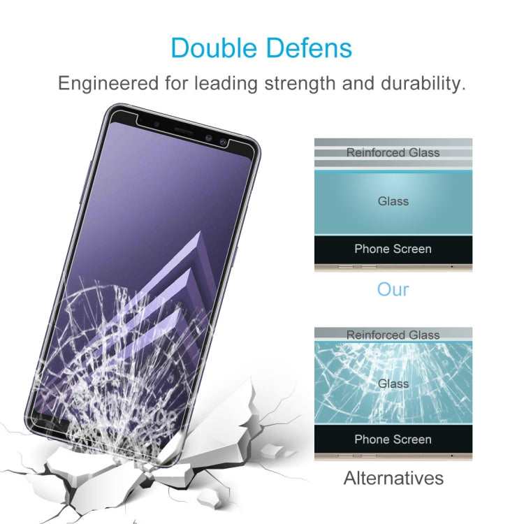 2 PCS for Galaxy A8 (2018) 0.26mm 9H Surface Hardness 2.5D Curved Edge Tempered Glass Screen Protector, For Galaxy A8 (2018)
