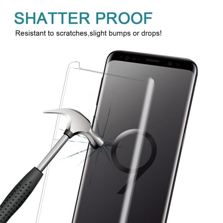 For Galaxy S9+ 9H Surface Hardness 3D Curved Edge Anti-scratch Non-full Screen HD Tempered Glass Screen Protector