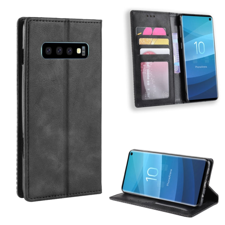 Magnetic Buckle Retro Crazy Horse Texture Horizontal Flip Leather Case for Galaxy S10 (5G), with Holder & Card Slots & Photo Frame, For Galaxy S10 (5G)