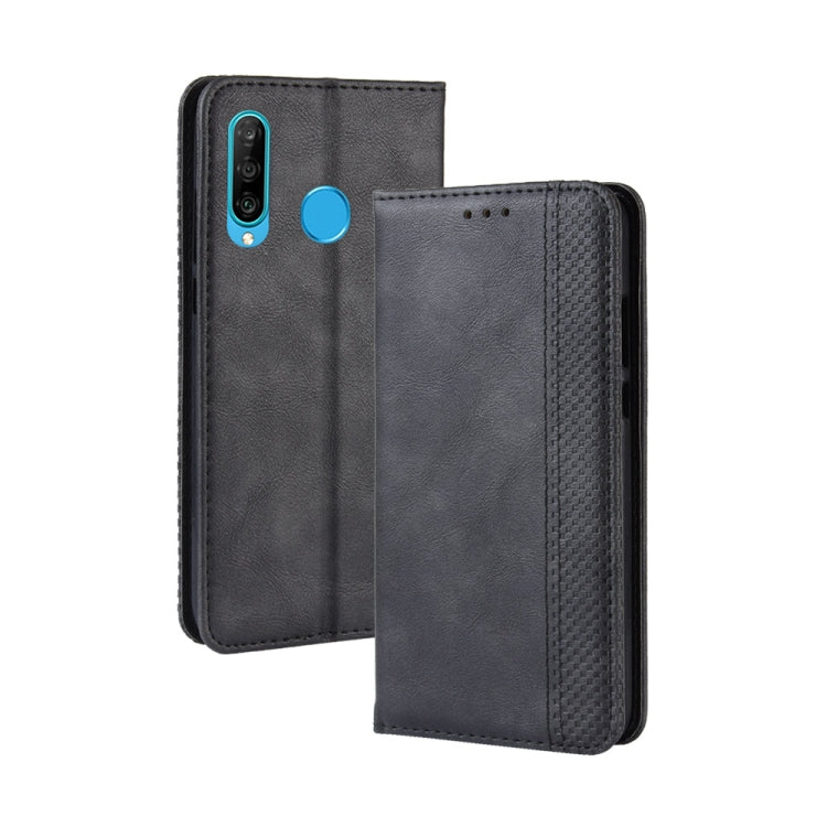 Magnetic Buckle Retro Crazy Horse Texture Horizontal Flip Leather Case for Galaxy M30, with Holder & Card Slots & Photo Frame, For Galaxy M30