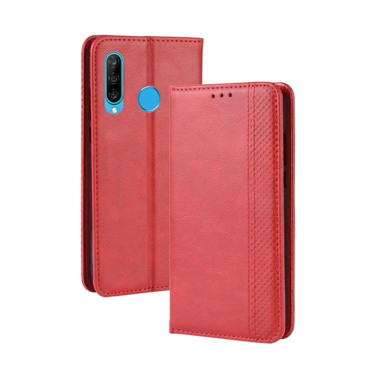 Magnetic Buckle Retro Crazy Horse Texture Horizontal Flip Leather Case for Galaxy M30, with Holder & Card Slots & Photo Frame, For Galaxy M30