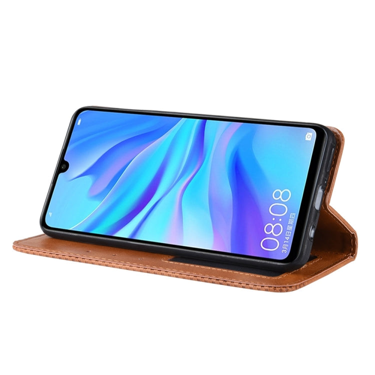 Magnetic Buckle Retro Crazy Horse Texture Horizontal Flip Leather Case for Galaxy M30, with Holder & Card Slots & Photo Frame, For Galaxy M30
