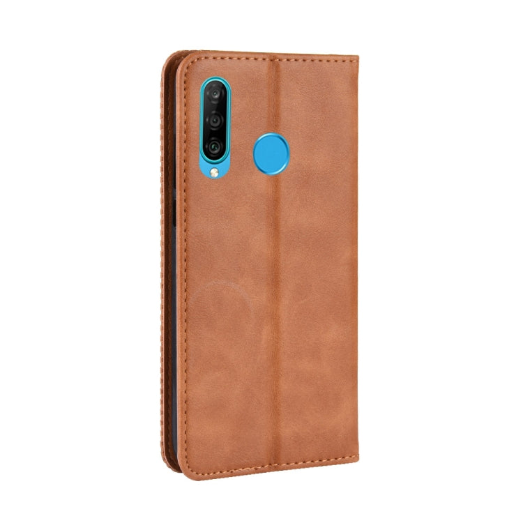 Magnetic Buckle Retro Crazy Horse Texture Horizontal Flip Leather Case for Galaxy M30, with Holder & Card Slots & Photo Frame, For Galaxy M30