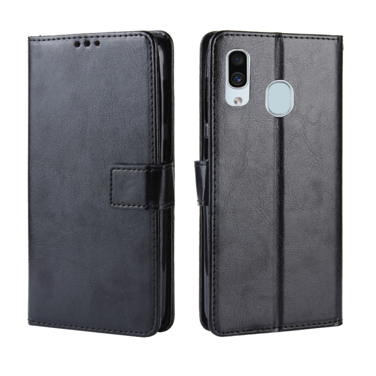 Retro Crazy Horse Texture Horizontal Flip Leather Case for Galaxy A20/A30, with Holder & Card Slots & Photo Frame, For Galaxy A20/A30, For Galaxy A20