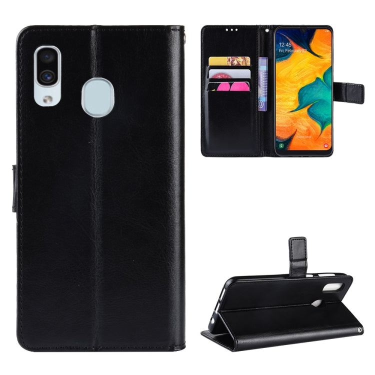 Retro Crazy Horse Texture Horizontal Flip Leather Case for Galaxy A20/A30, with Holder & Card Slots & Photo Frame, For Galaxy A20/A30, For Galaxy A20