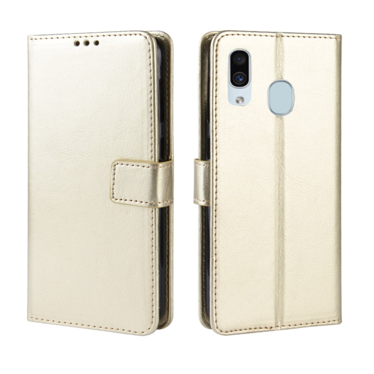 Retro Crazy Horse Texture Horizontal Flip Leather Case for Galaxy A20/A30, with Holder & Card Slots & Photo Frame, For Galaxy A20/A30, For Galaxy A20