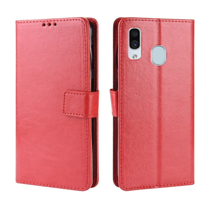 Retro Crazy Horse Texture Horizontal Flip Leather Case for Galaxy A20/A30, with Holder & Card Slots & Photo Frame, For Galaxy A20/A30, For Galaxy A20