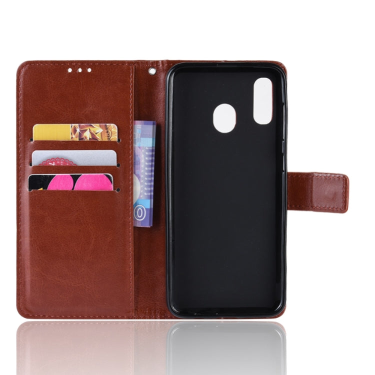 Retro Crazy Horse Texture Horizontal Flip Leather Case for Galaxy A20/A30, with Holder & Card Slots & Photo Frame, For Galaxy A20/A30, For Galaxy A20
