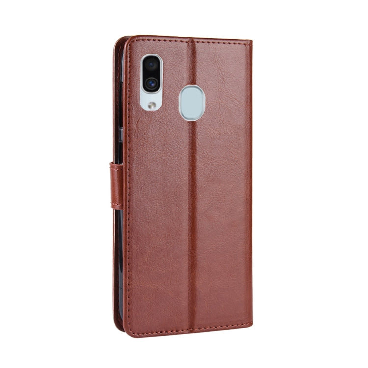 Retro Crazy Horse Texture Horizontal Flip Leather Case for Galaxy A20/A30, with Holder & Card Slots & Photo Frame, For Galaxy A20/A30, For Galaxy A20