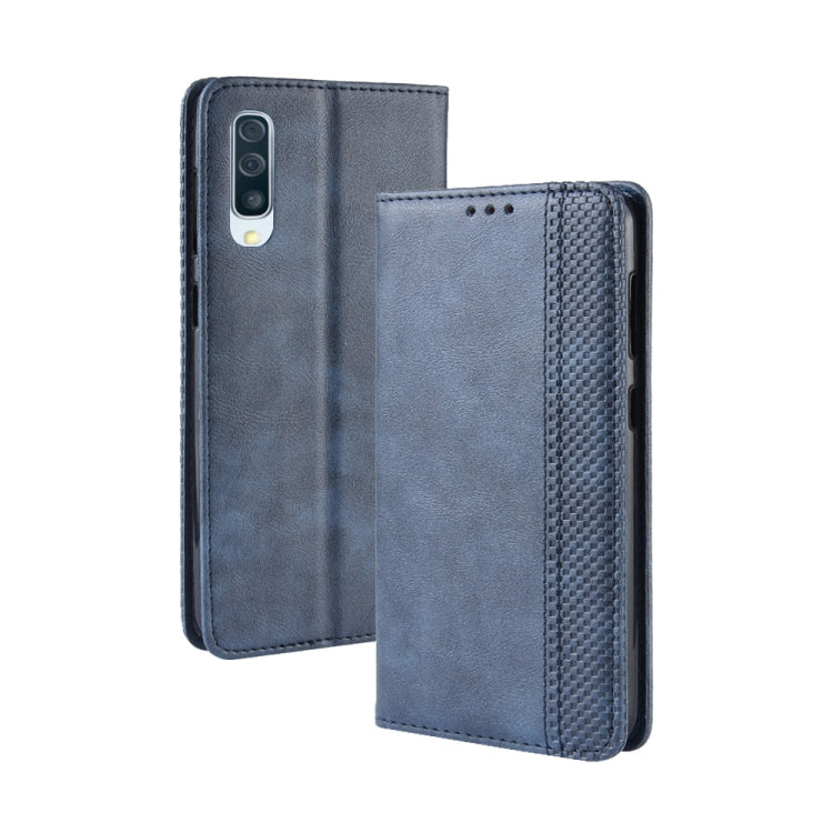 Magnetic Buckle Retro Crazy Horse Texture Horizontal Flip Leather Case for Galaxy A70, with Holder & Card Slots & Photo Frame, For Galaxy A70